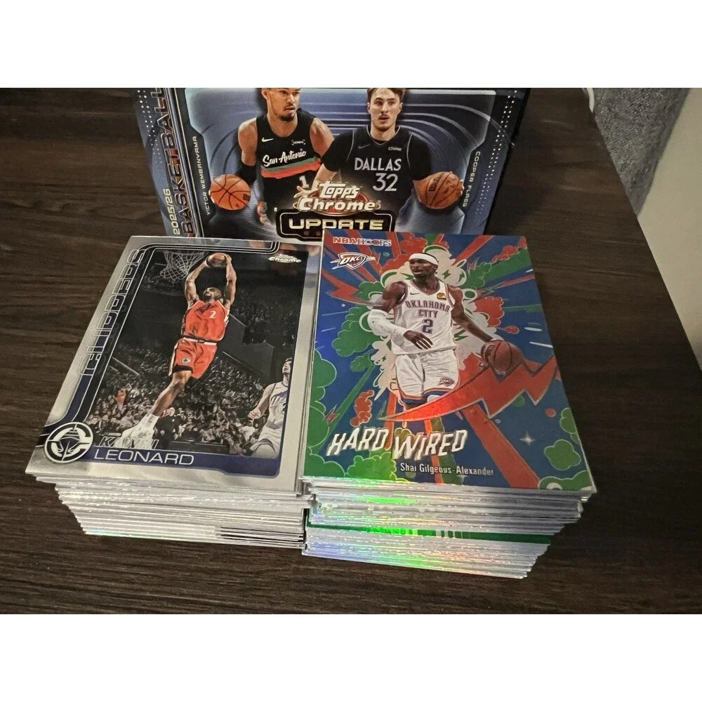 2025-26 Topps Chrome Update, Topps Signature, And NBA Hoops mix Lot Of 130 Cards